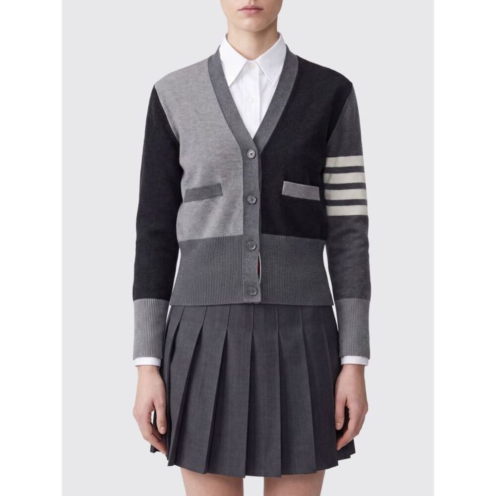 Thom Browne Women Thom Browne Slim Fit 4-Bar Cotton Cardigan